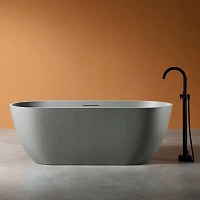 Ванна из искусственного камня Abber Frankfurt 170x75 см светло-серая матовая