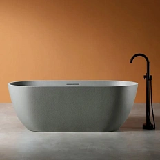 Ванна из искусственного камня Abber Frankfurt 170x75 см светло-серая матовая