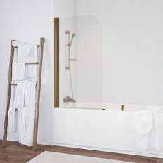 Душевая шторка на ванную профиль бронза стекло ретро Vegas-glass