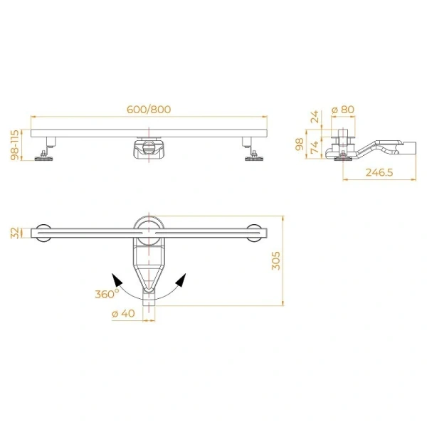 Душевой трап RGW SDR-52Gr 60 см серый 76215260-11 (детальная фотография), душевой трап