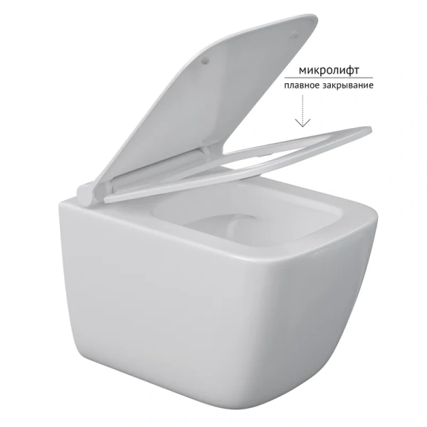 Унитаз подвесной Berges Quattro S Rimless безободковый 082149 (детальная фотография), подвесные, встраиваемые