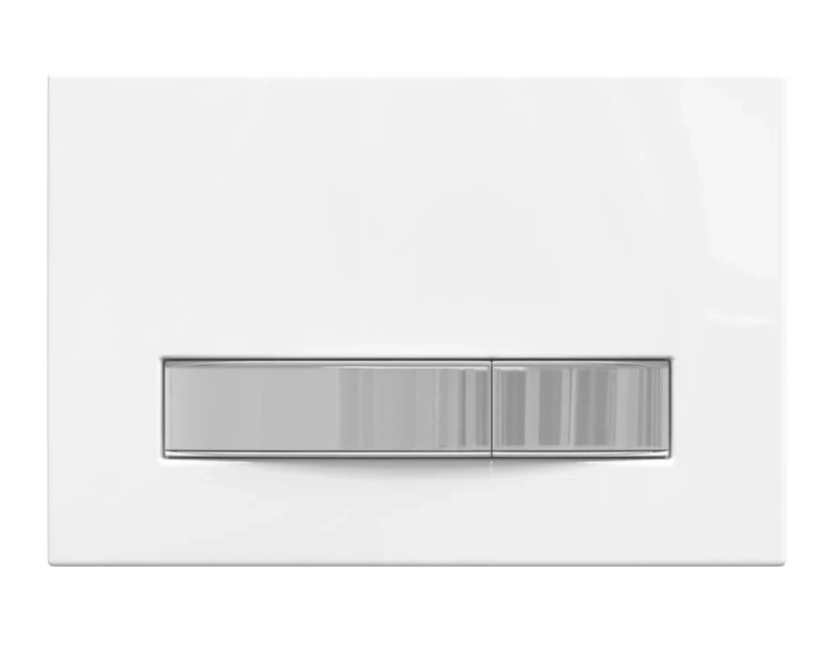 Клавиша смыва Berges Atom Line белая/хром глянец 049232 (детальная фотография), слив эконом-стандарт с двумя клавишами