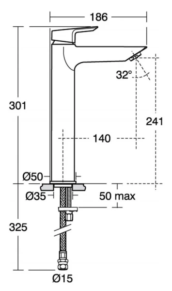 Смеситель для раковины Ideal Standard Tesi однорычажный A6575AA (детальная фотография), для раковины