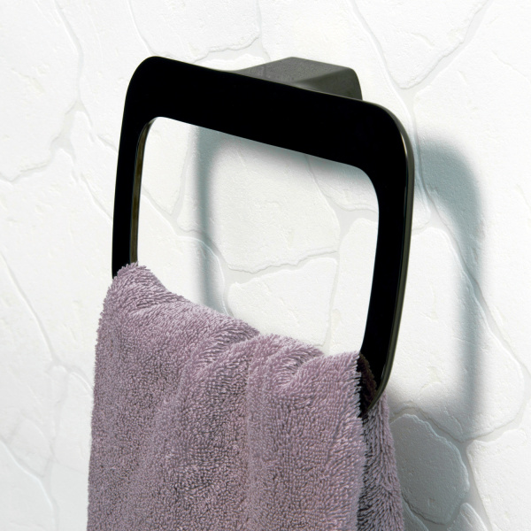 Полотенцедержатель WasserKRAFT Glan черный глянец K-5160 (детальная фотография), современные, hi-tech