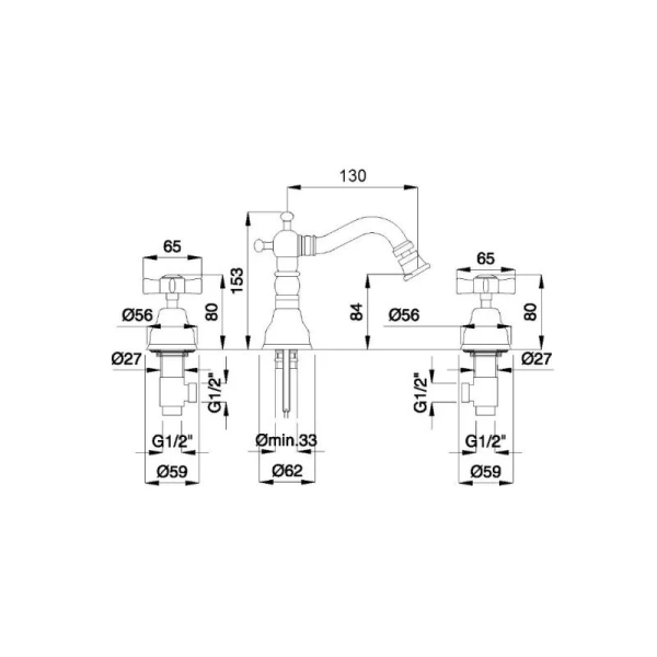Смеситель для биде Migliore Princeton хром 19354 (детальная фотография), для биде