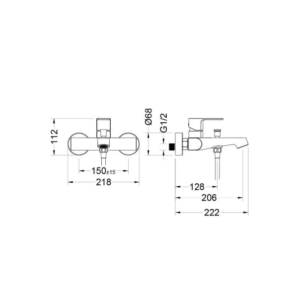 Душевой комплект Акватек Оберон черный матовый AQ1230MB (детальная фотография), черные