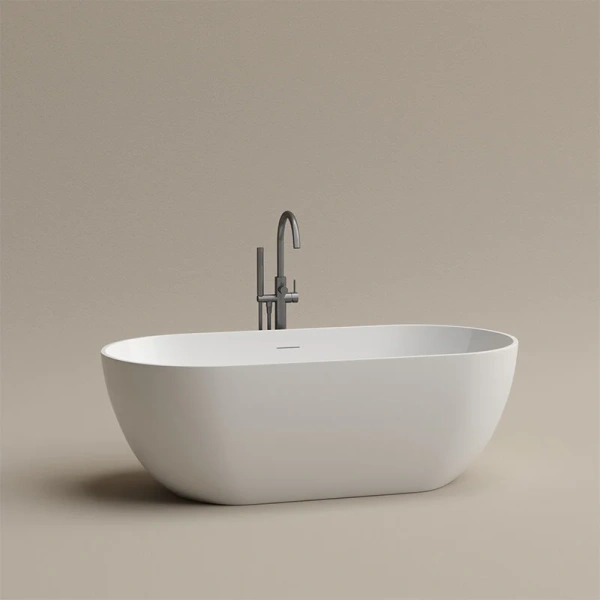 Aкриловая ванна Sancos Leaf FB20MW отдельностоящая, 170 х 80 см, белый матовый (детальная фотография), современныe, hi-tech