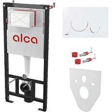 Инсталляция для унитаза Alcaplast кнопка смыва белая