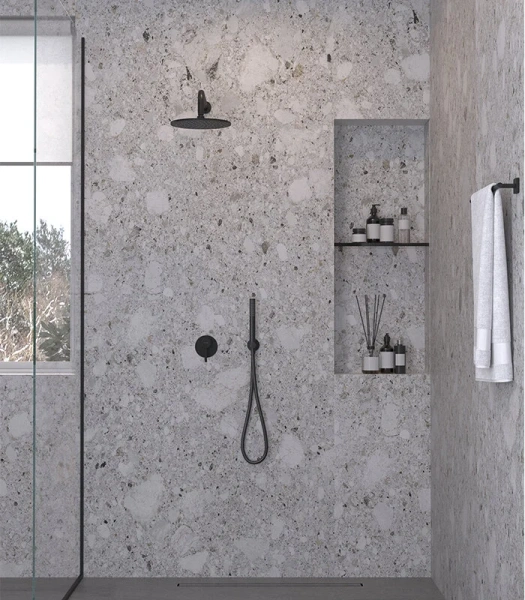 Душевой комплект Kludi Bozz с внутренней частью черный матовый 387363976 (детальная фотография), душевые комплекты, наборы index_1