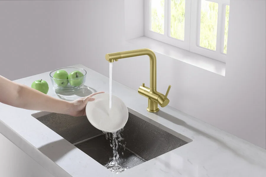 Смеситель для питьевой воды Timo Saona золото матовое 2396/17F (детальная фотография), золото