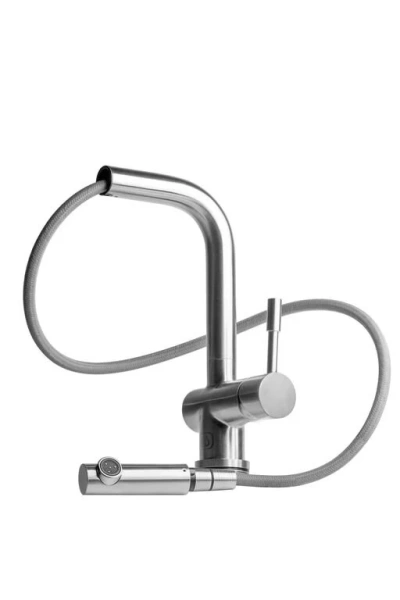 Смеситель для кухни Omoikiri Koriyama-S нержавеющая сталь 4991006 (детальная фотография), современные, hi-tech