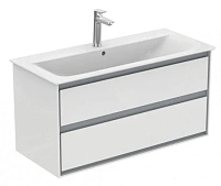 Тумба под раковину подвесная Ideal Standard Connect Air 100 см белый глянцевый, светло-серый матовый