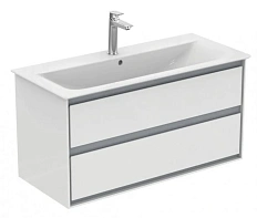 Тумба под раковину подвесная Ideal Standard Connect Air 100 см белый глянцевый, светло-серый матовый