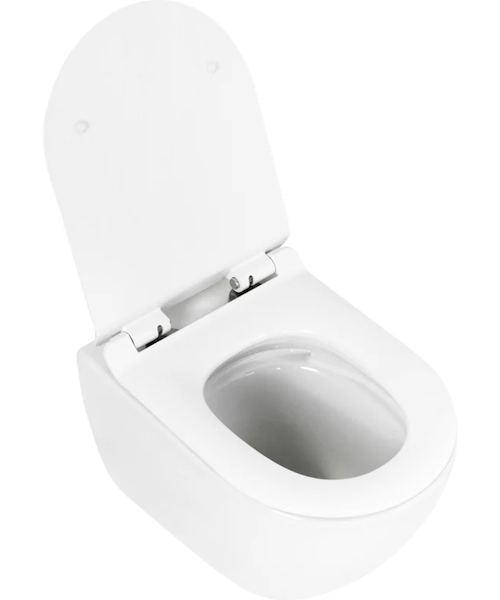 Унитаз подвесной Cezares Stylus белый CZR-6601-TH-TOR/CZR-2011-SC (детальная фотография), безободковые, сиденье с микролифтом , с антивсплеском