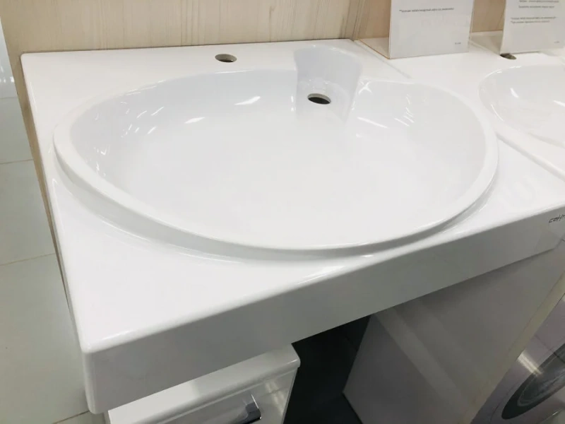 Раковина над стиральной машиной СанТа Сатурн 60 см с кронштейнами 900126 (детальная фотография), современные, hi-tech