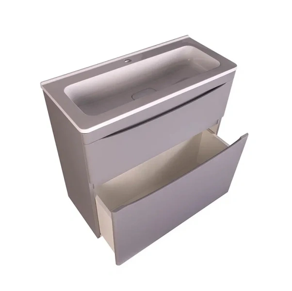 Тумба под раковину напольная Style Line Бергамо 80 см серая СС-00002315 (детальная фотография), напольная, пристенная