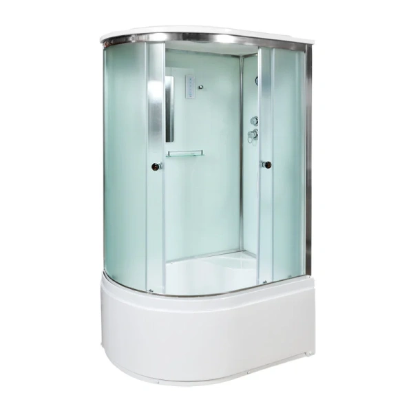 Душевая кабина Deto D120S 120х80 см с освещением (детальная фотография), стеклянные, рифленые