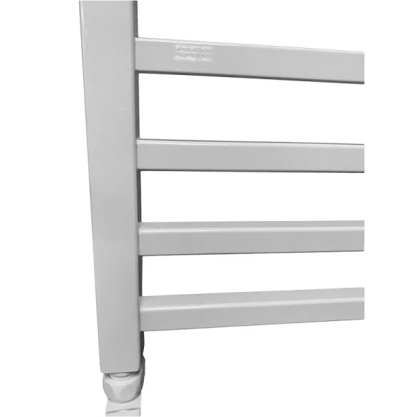 Полотенцесушитель водяной Ника Modern 100x50 см белый ЛМ 5 100/50 RAL9016 с вентилями (детальная фотография), лесенка, вертикальные