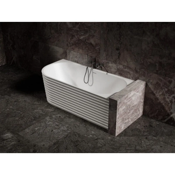 Ванна из искусственного камня Abber Stein AS9651 170x80 см асимметричная (детальная фотография), 170 см