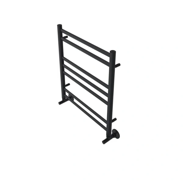 Полотенцесушитель водяной Акватек Оберон 50x60 см черный муар AQ RO0760BL (детальная фотография), для систем горячего водоснабжения, для систем отопления, с нижним подключением