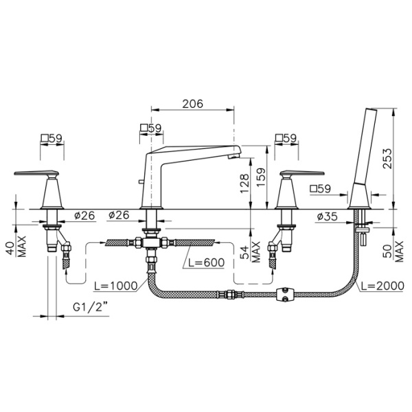 Схема (детальная фотография), для ванны