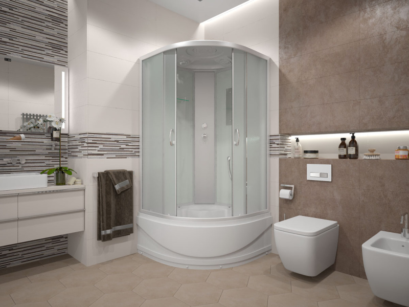 Душевая кабина Erlit Comfort ER3508TP-C 80x80 см с высоким поддоном (детальная фотография), 80х80