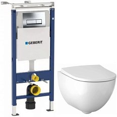 Комплект инсталляция и подвесной унитаз Geberit Delta 458.125.21.1-500.600