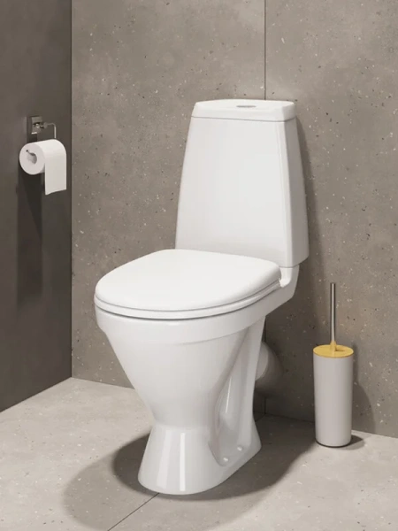 Унитаз компакт Sanita Кама белый WC.CC/Kama/1-P/WHT.G/S1 (детальная фотография), современные, hi-tech, круглые