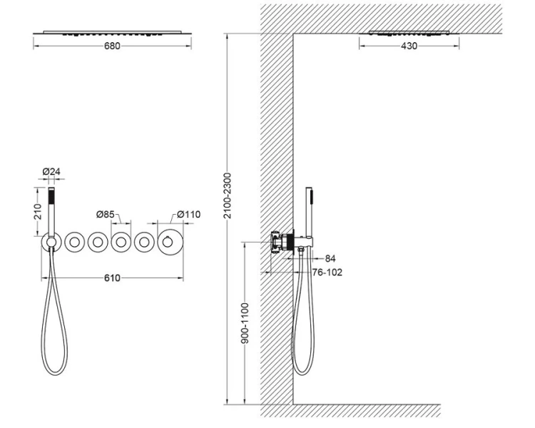Душевой комплект Timo Saona хром SX-2319/00SM (детальная фотография), комплекты