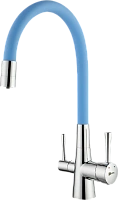 Смеситель для кухни Lemark Comfort хром/голубой