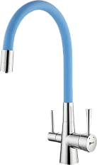 Смеситель для кухни Lemark Comfort хром/голубой