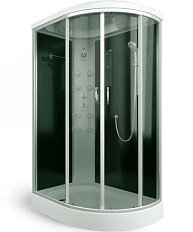 Душевая кабина левосторонняя, задняя стенка чёрная, стекло тонированное, Erlit Comfort ER4512PL-C4