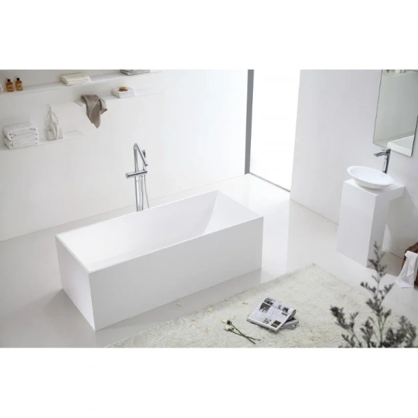 Ванна из искусственного камня Abber Stein 180x76 см белая матовая AS9642-1.8 (детальная фотография), современныe, hi-tech
