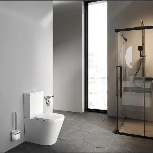 Унитаз компакт Am.Pm Func безободковый C8F8600SC (детальная фотография), современные, hi-tech, круглые