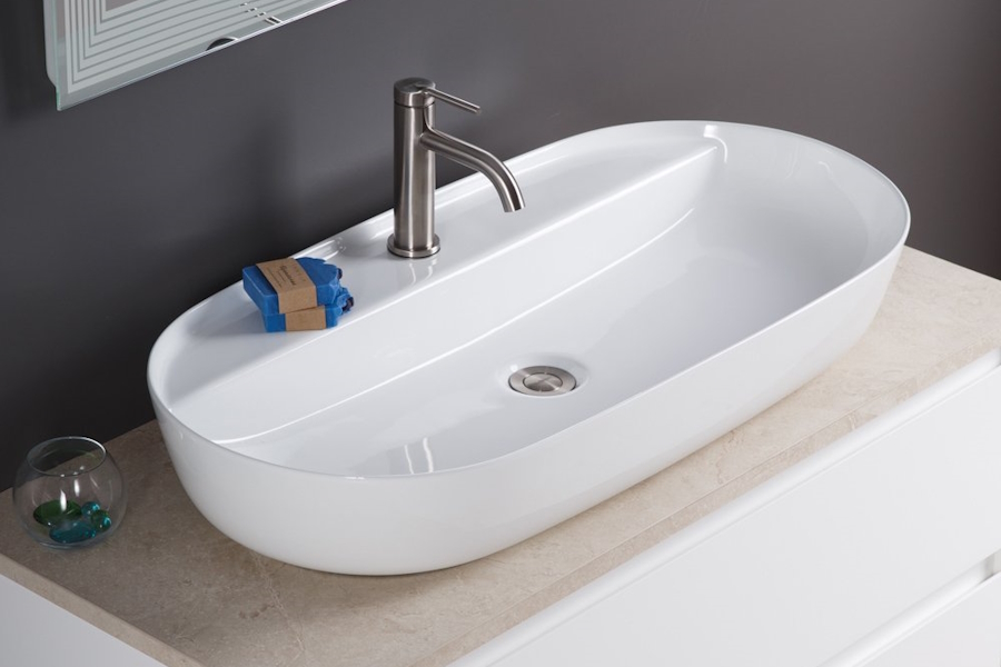 Раковина BelBagno 81 см белая BB1347 (детальная фотография), белые