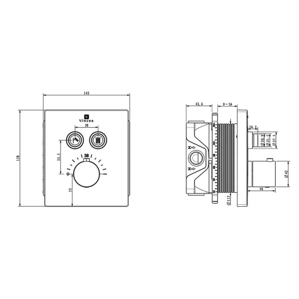 Душевой комплект Vincea Inspire VSFW-3I21T1R двухрежимный (детальная фотография), нет в наличии index_1