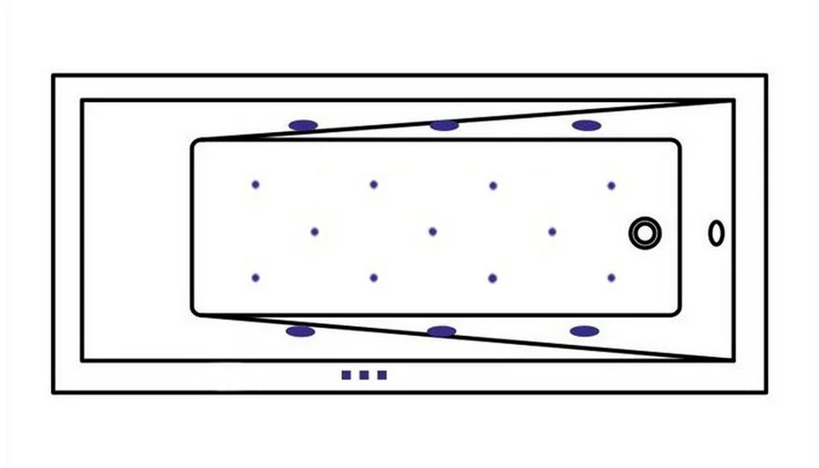 Ванна гидромассажная Whitecross Wave Relax, 160 х 80 см, увеличенная толщина акрила, усиленная армировка, белый/золото, 0101.160080.100.RELAX.GL (детальная фотография), акриловые