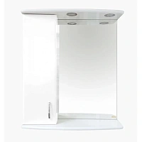 Зеркальный шкаф с подсветкой Misty Астра 60 см белый, правый