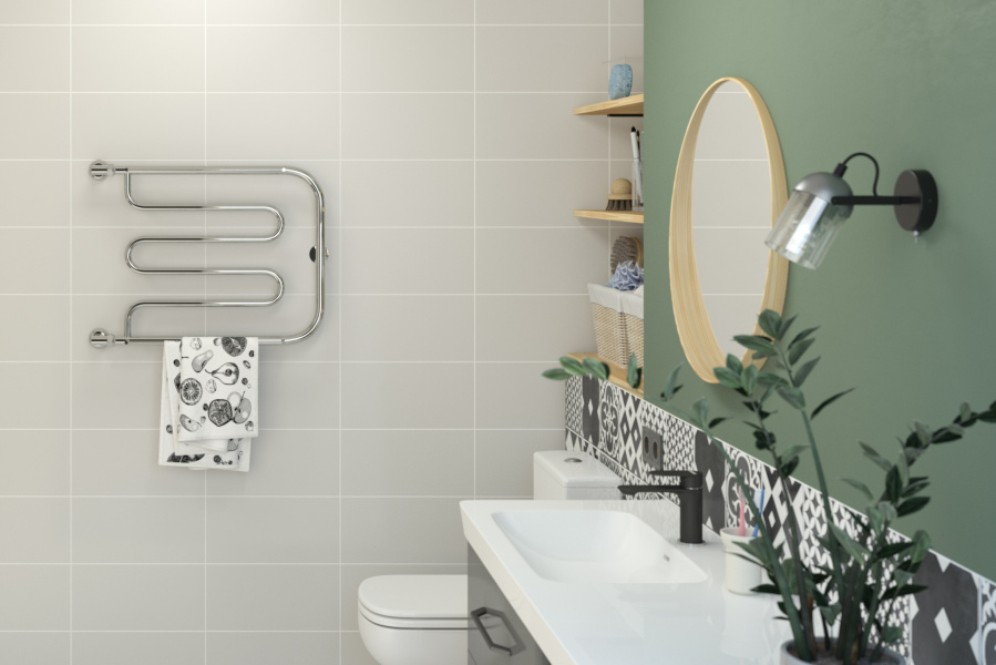 Полотенцесушитель водяной Стилье Тандем 00016-5065 (детальная фотография), хром