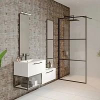 Душевая перегородка Riho Grid 90 см профиль черный