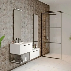 Душевая перегородка Riho Grid 90 см профиль черный