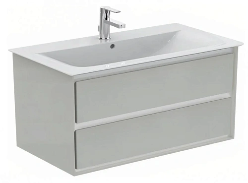 Тумба под раковину подвесная Ideal Standard Connect Air 100 см светло-серый глянцевый, белый матовый - фото 4