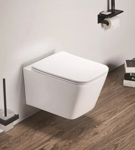 Унитаз подвесной Boheme Zen белый глянец 967-SET-W (детальная фотография), без бачка, со скрытым бачком