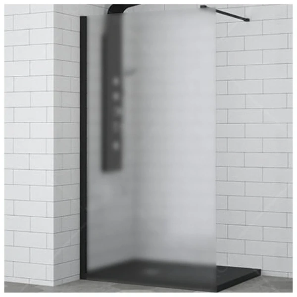 Душевая перегородка RGW Walk In 90 см профиль черный, стекло матовое 35100209-24 (детальная фотография)