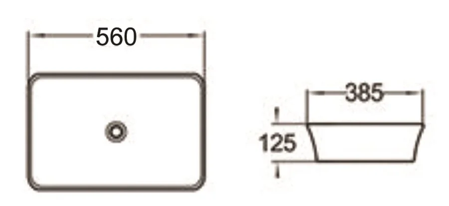Раковина SantiLine 56 см накладная SL-1009 (детальная фотография), современные, hi-tech