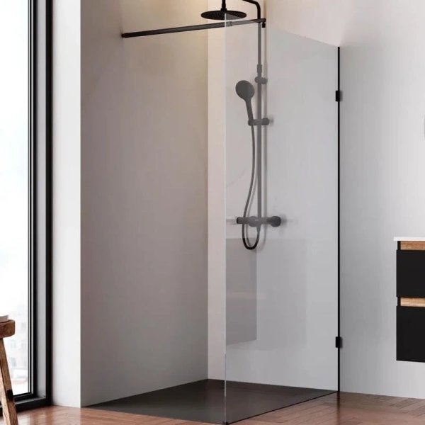 Душевая перегородка Am.Pm X-Joy 120 см профиль черный W94WI-120-F1-BTE (детальная фотография), в наличии