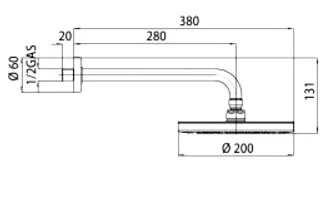 Верхний душ Bossini Elios H19412G.030 (детальная фотография), верхние души