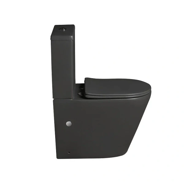 Унитаз компакт SantiLine черный SL-5014MG (детальная фотография), с бачком