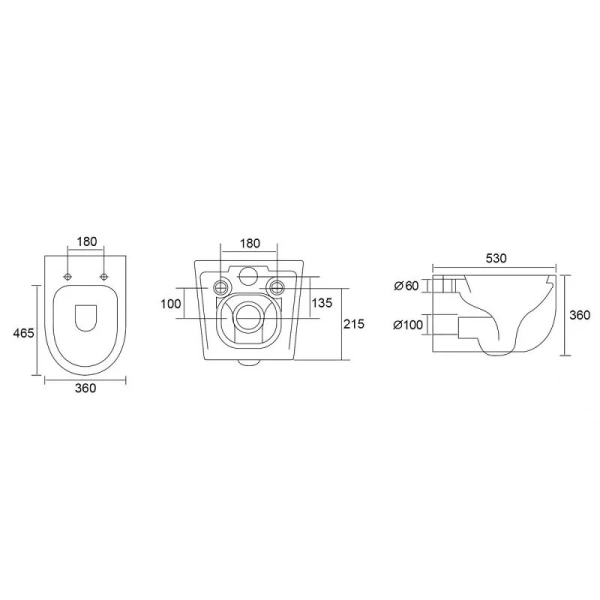Унитаз подвесной Abber Bequem белый AC1104TN (детальная фотография), подвесные, встраиваемые