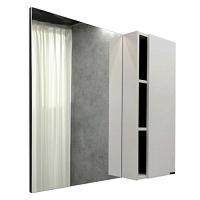 Зеркальный шкаф Comforty Милан 90 см белый глянец